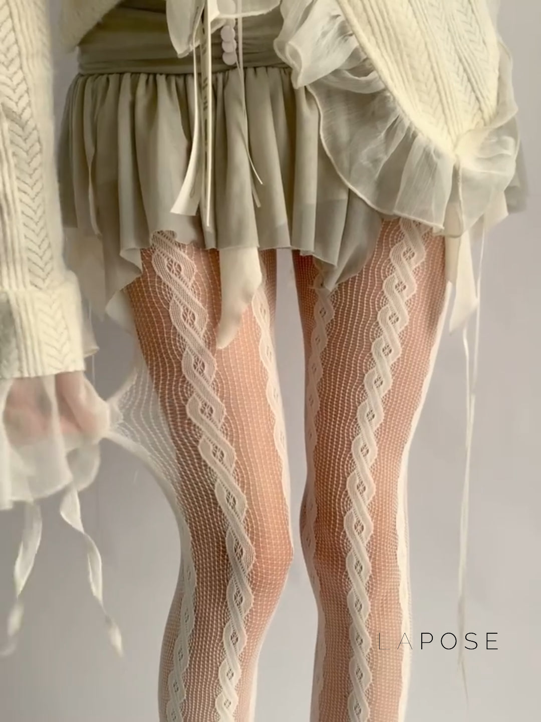 Emileigh Mesh Cable Tights [DJD3IZBH]