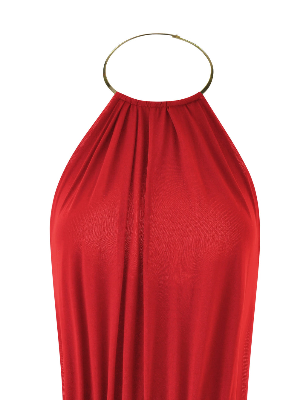LaPose Emmalee Gold Detail Mini Dress - Deep Red
