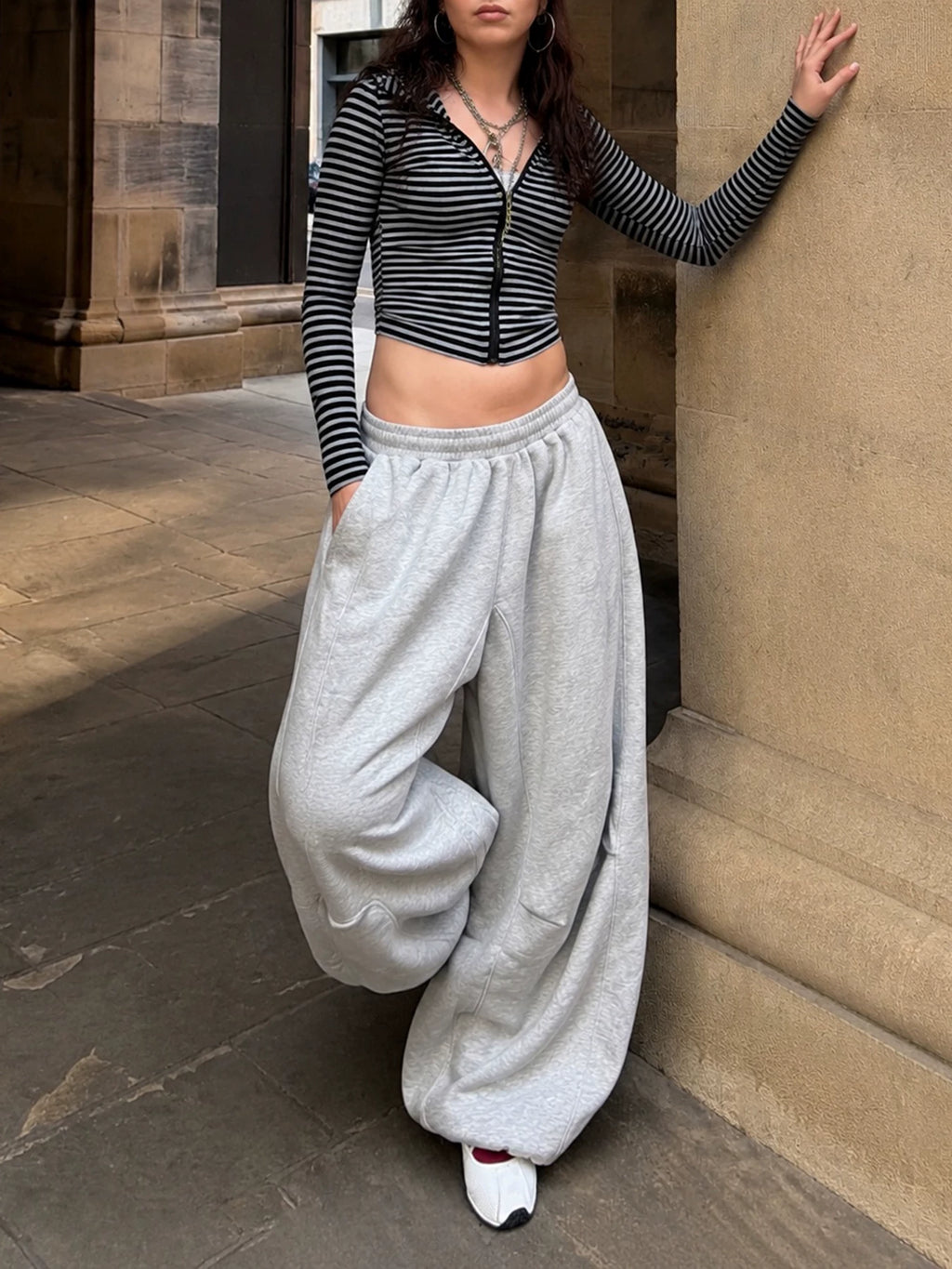LaPose - Emmalina Baggy Curved Seam Sweatpants
