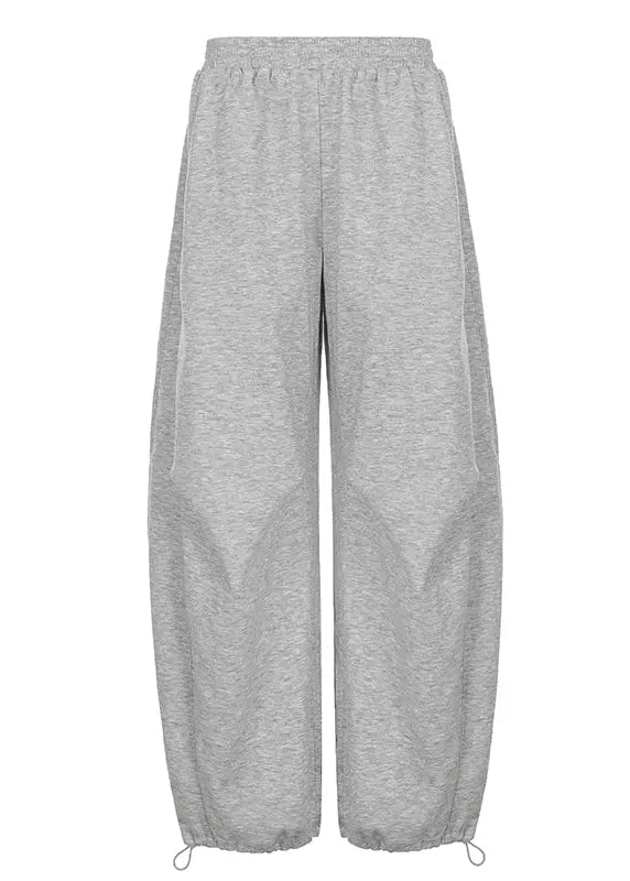 LaPose - Emmalina Baggy Curved Seam Sweatpants - Gray Color
