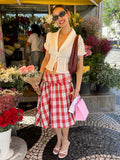 Emmarie Gingham A-Line Skirt [GXKGV6E1]