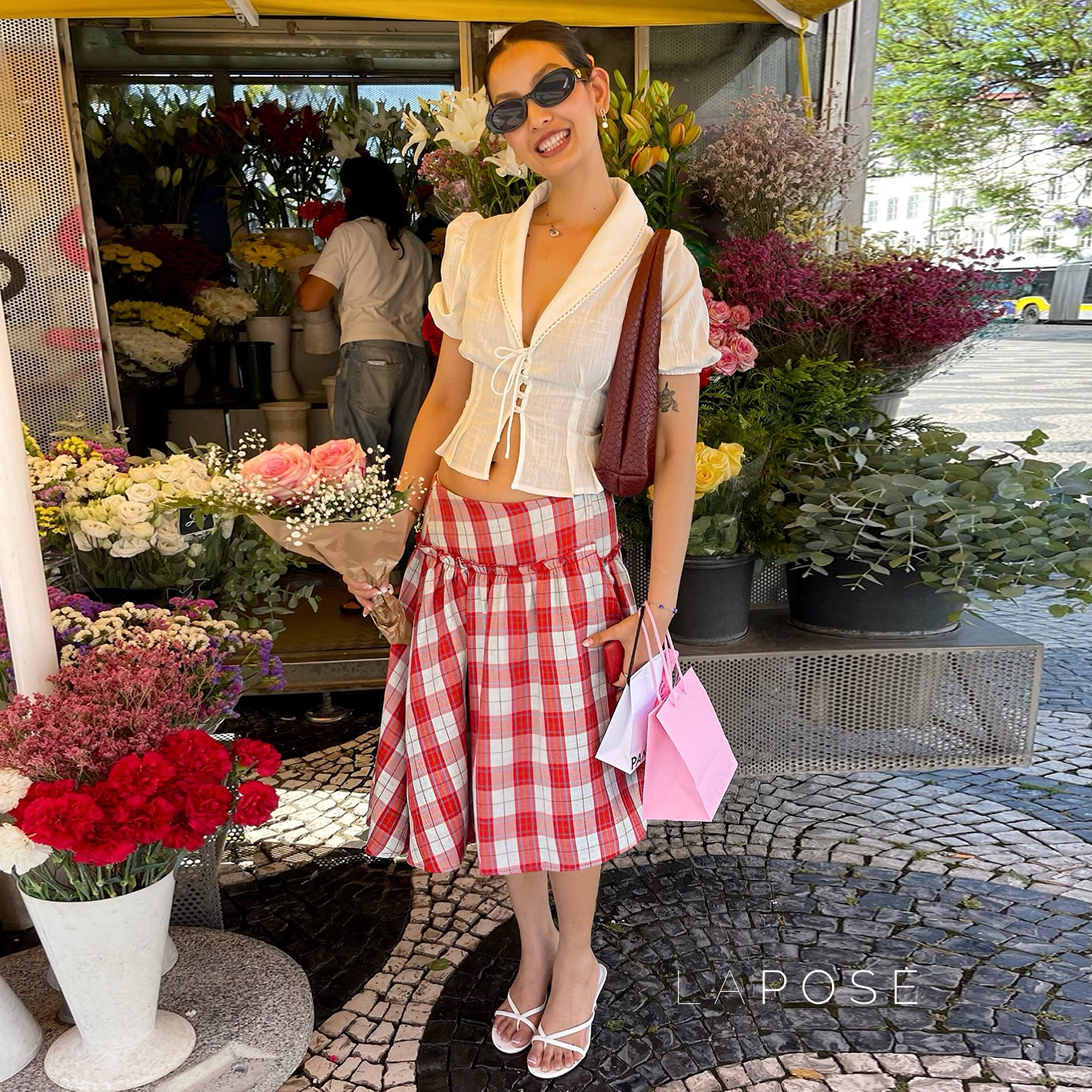 Emmarie Gingham A-Line Skirt [2M8EMJVH]