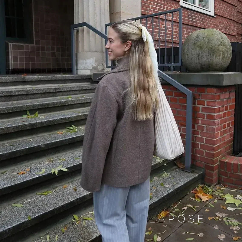 Emmersyn Double-Breasted Lapel Coat [NHPMU96C]