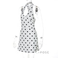 Emmilyn Polka Dot Halter Midi Dress [7EAAHDAS]