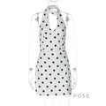 Emmilyn Polka Dot Halter Midi Dress [ZKH48PEC]