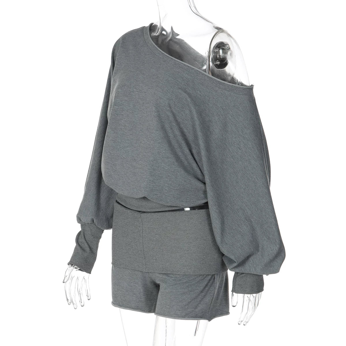 LaPose - Emmylou Off-Shoulder Sweatshirt Shorts Set
