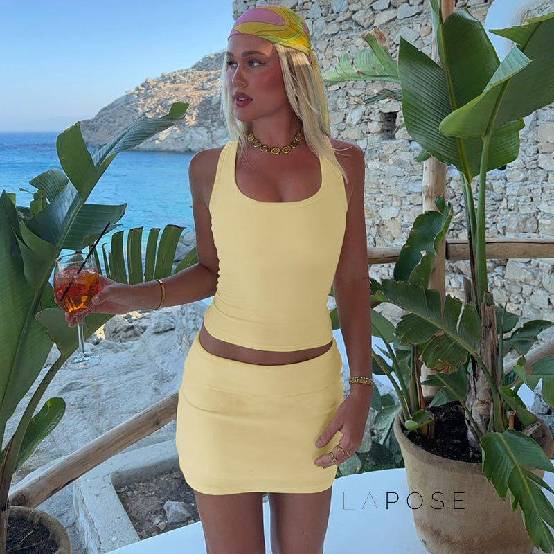 Emorie Square Neck Short Set [R09YC100]