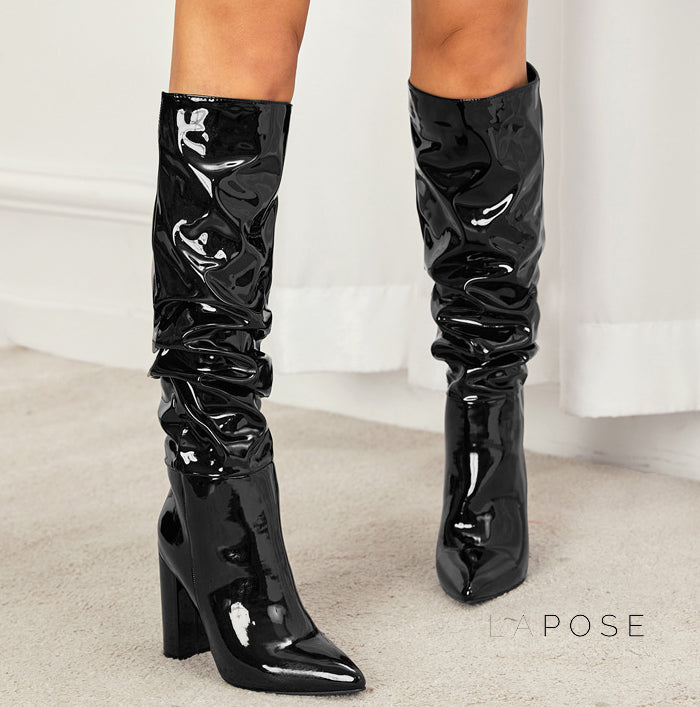 Emree Patent Block Heel Boots [BMOHF0P8]