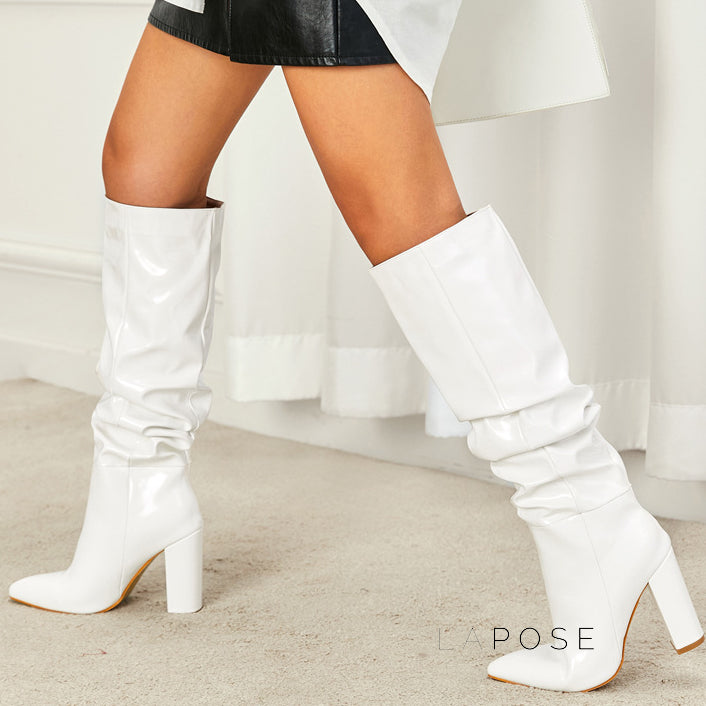 Emree Patent Block Heel Boots [F387SAN4]