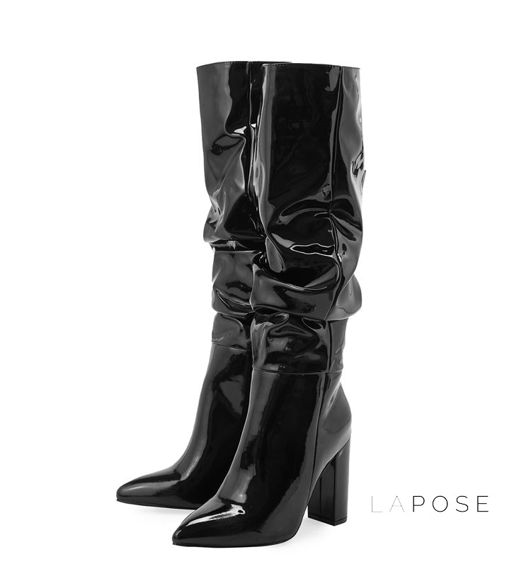 Emree Patent Block Heel Boots [BM1A3IOA]