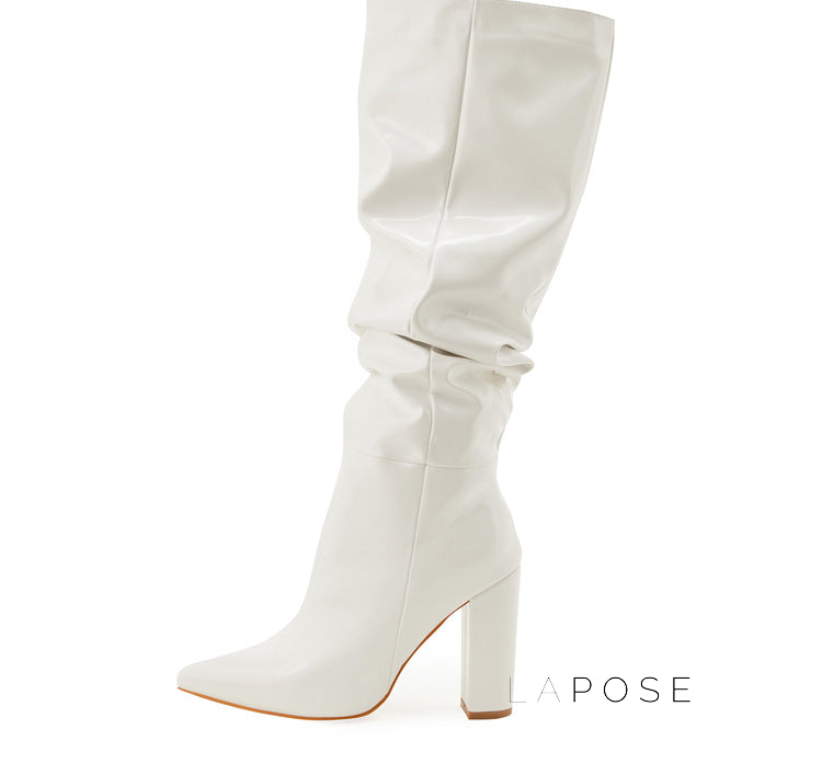 Emree Patent Block Heel Boots [S8A7NQAI]