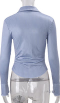 Emri Retro Striped Polo Top [D20C3JIA]
