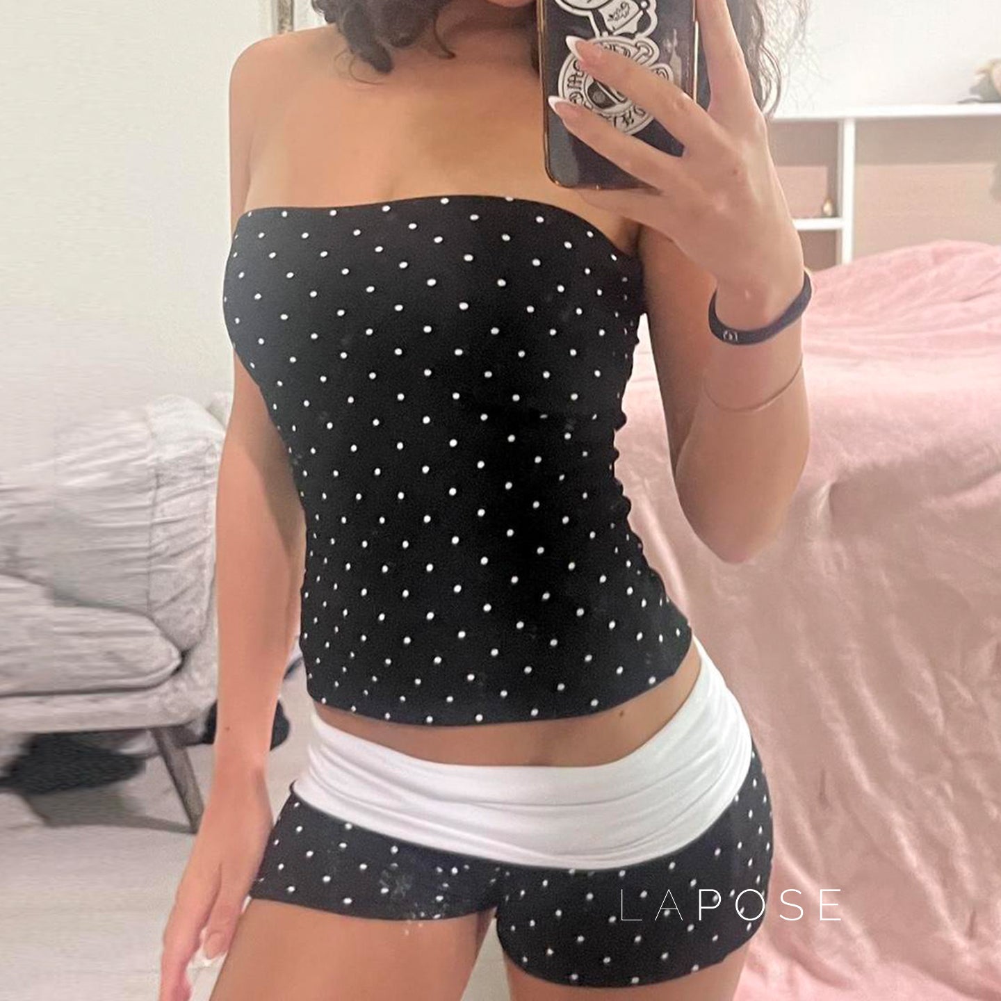 Emryn Polka Dot Short Set [T5RB5OKY]