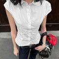 Esmee Pleated Button-Up Blouse