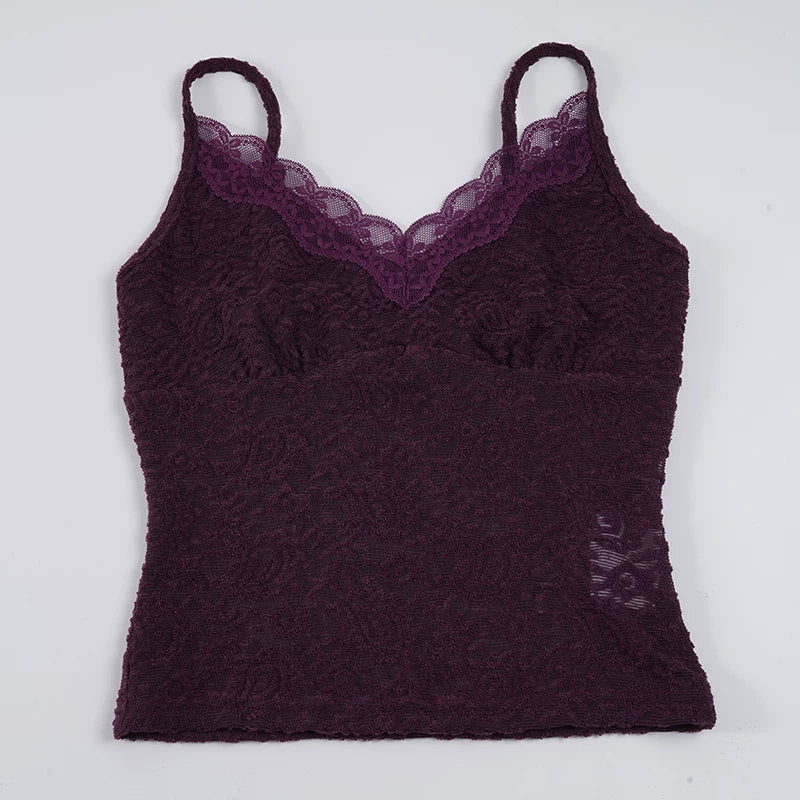 LaPose - Esmerelda Purple Lace Sheer Camisole