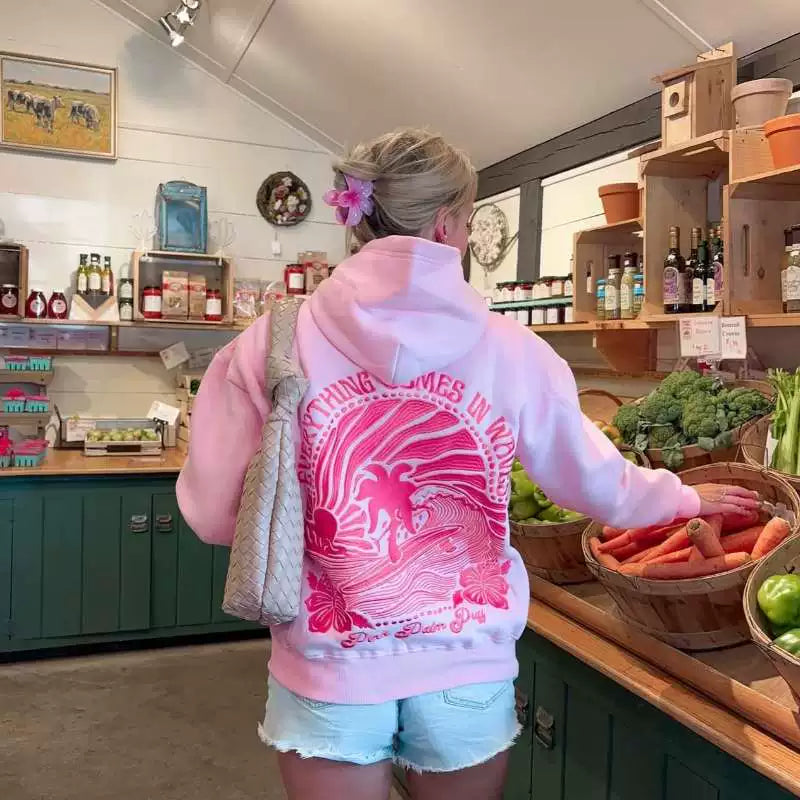 Estrella Waves Graphic Oversized Hoodie