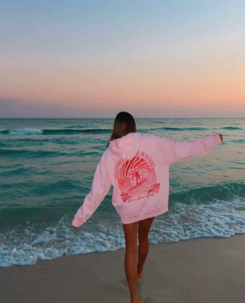 Estrella Waves Graphic Oversized Hoodie