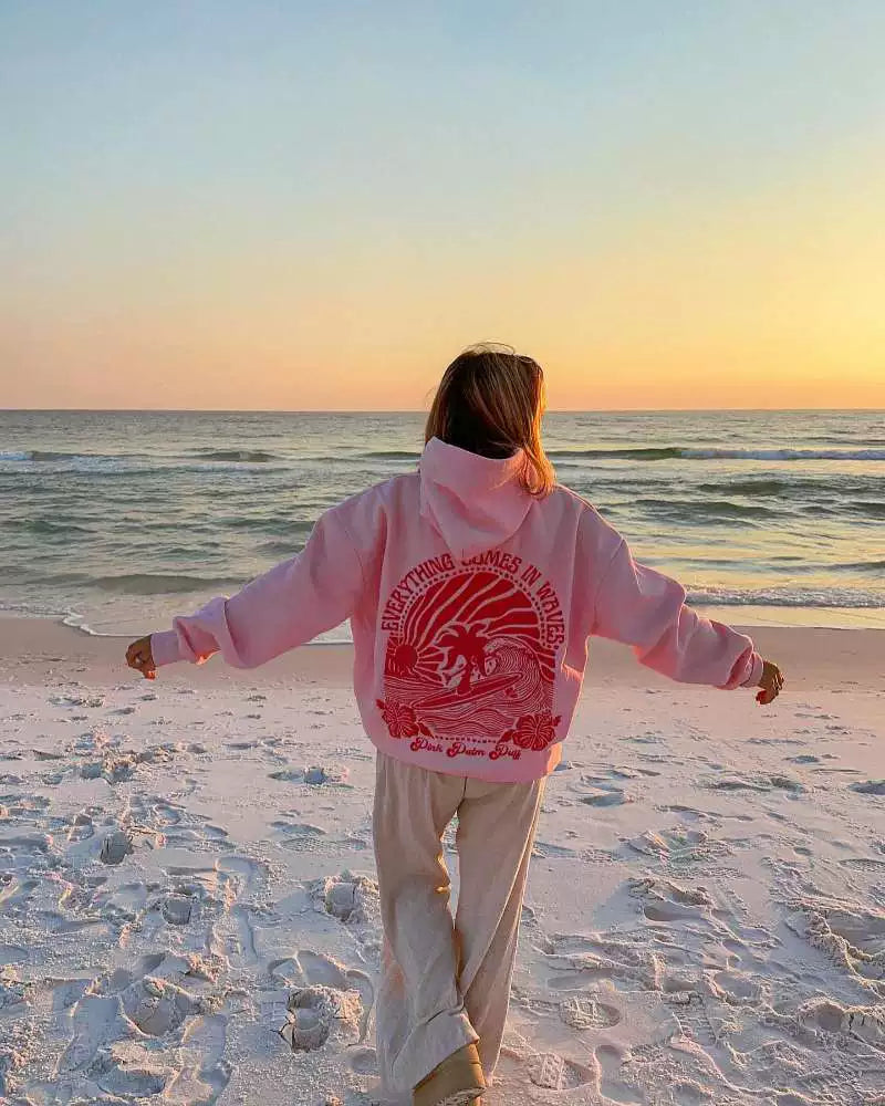 Estrella Waves Graphic Oversized Hoodie