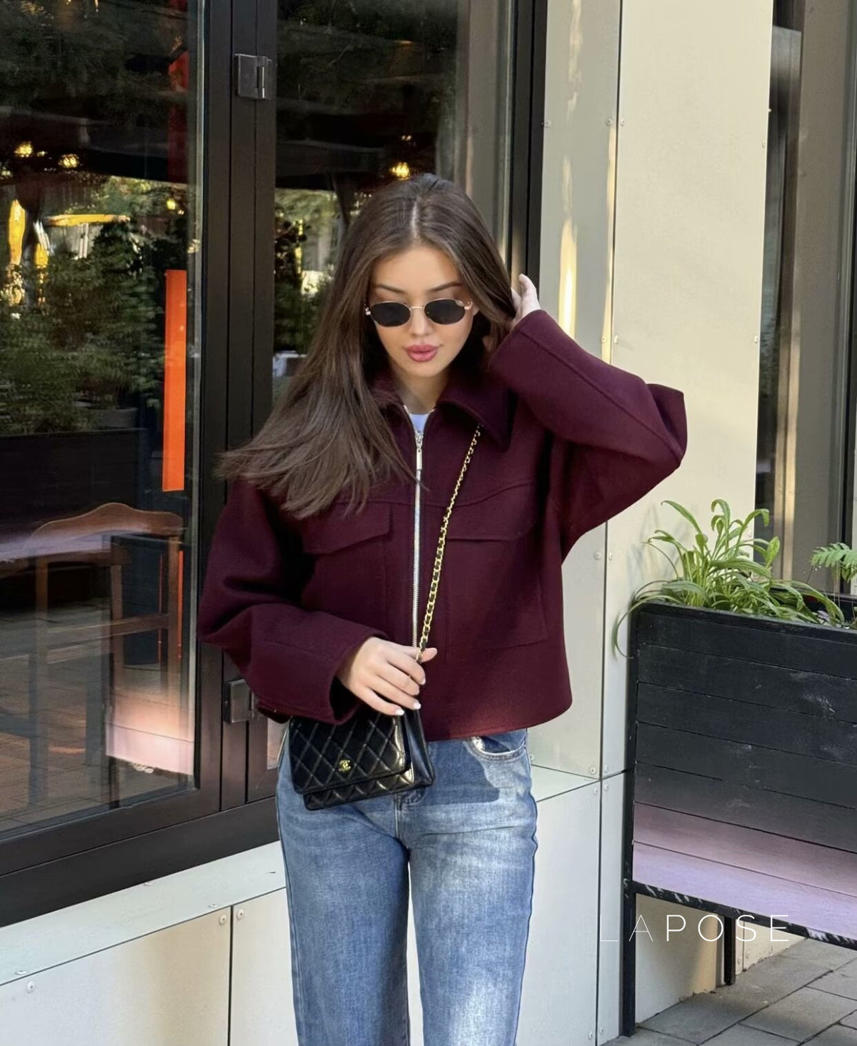 Eugenia Zippered Woolen Jacket [B4YQDVFI]