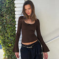 Eulalia Lace Flared Sleeve Top [R5XUYL4E]