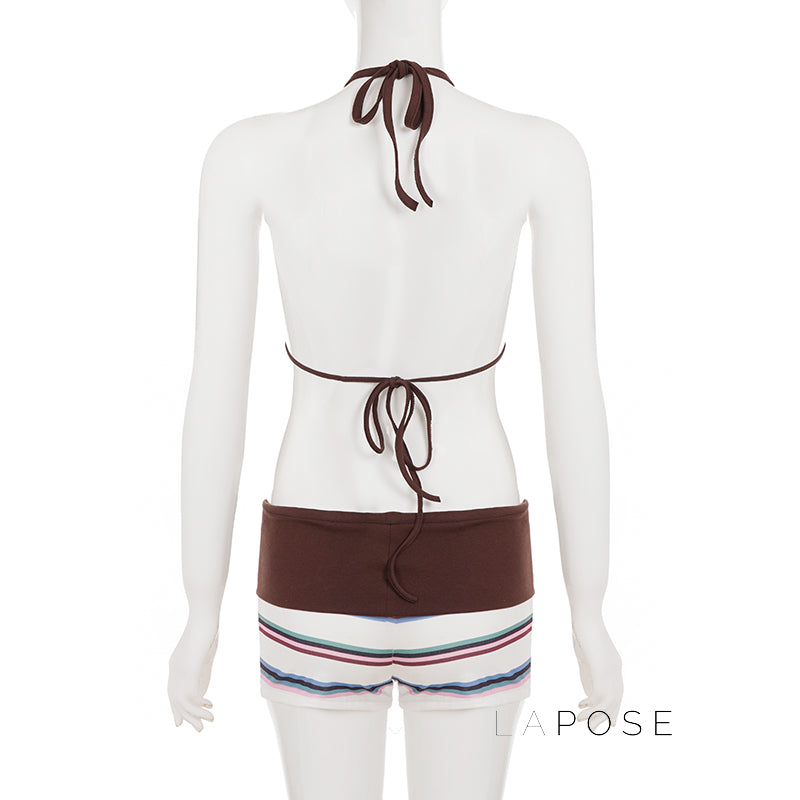 Evaleigh Colorblock Halter Bikini Set [NMQJ9V3U]