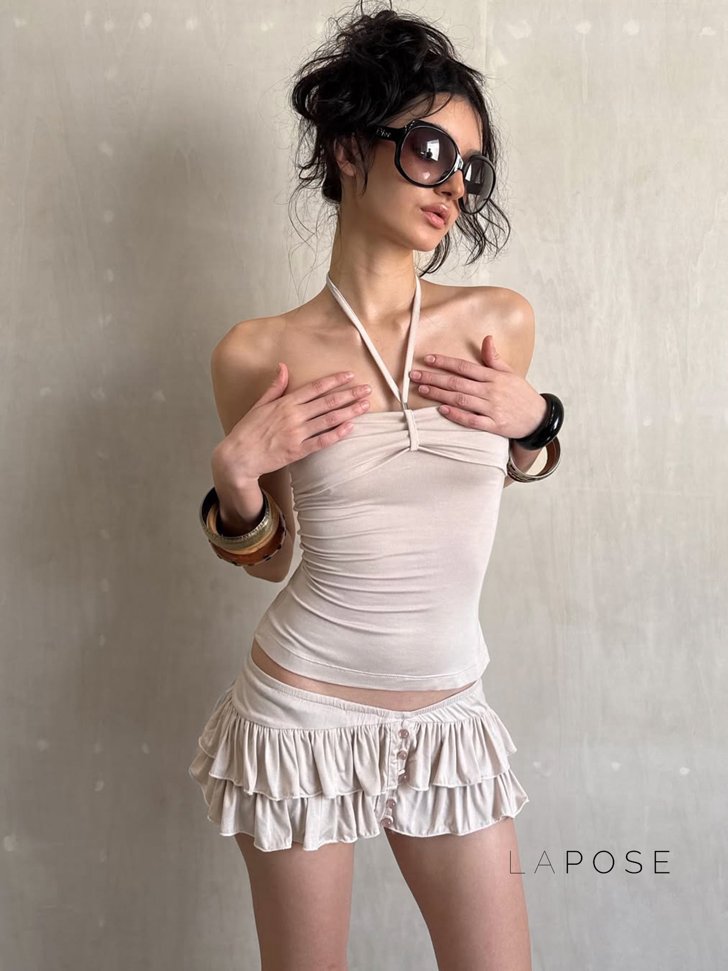 Evanna Tiered Halter Skirt Set [D9RF6ZII]
