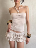 Evanna Tiered Halter Skirt Set [D6C2WZDE]