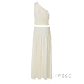 Everett One-Shoulder Pleated Skirt Set [I3MS0PZB]