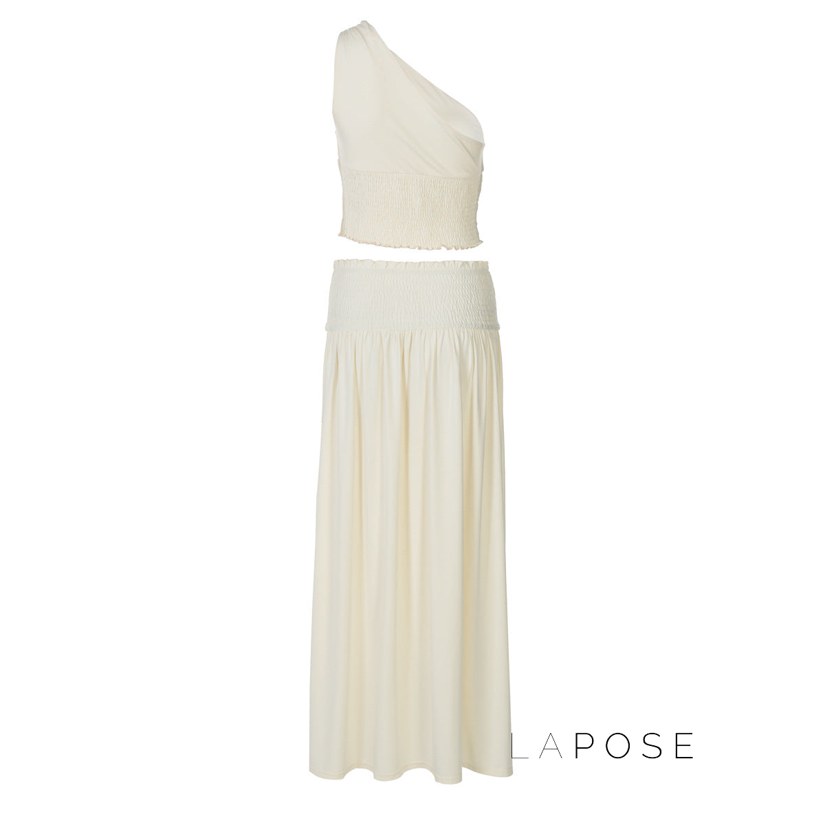 Everett One-Shoulder Pleated Skirt Set [I3MS0PZB]