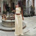 Everett One-Shoulder Pleated Skirt Set [R4EPBB7V]