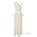 Everett One-Shoulder Pleated Skirt Set [VYN7SB1M]