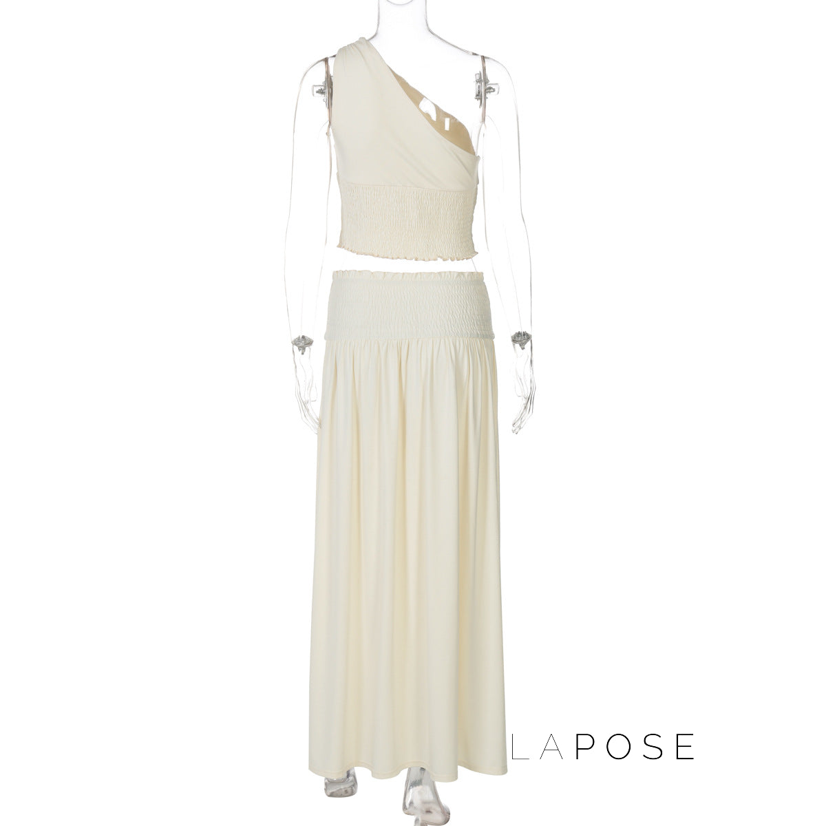 Everett One-Shoulder Pleated Skirt Set [VYN7SB1M]