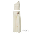 Everett One-Shoulder Pleated Skirt Set [HSYILU2E]