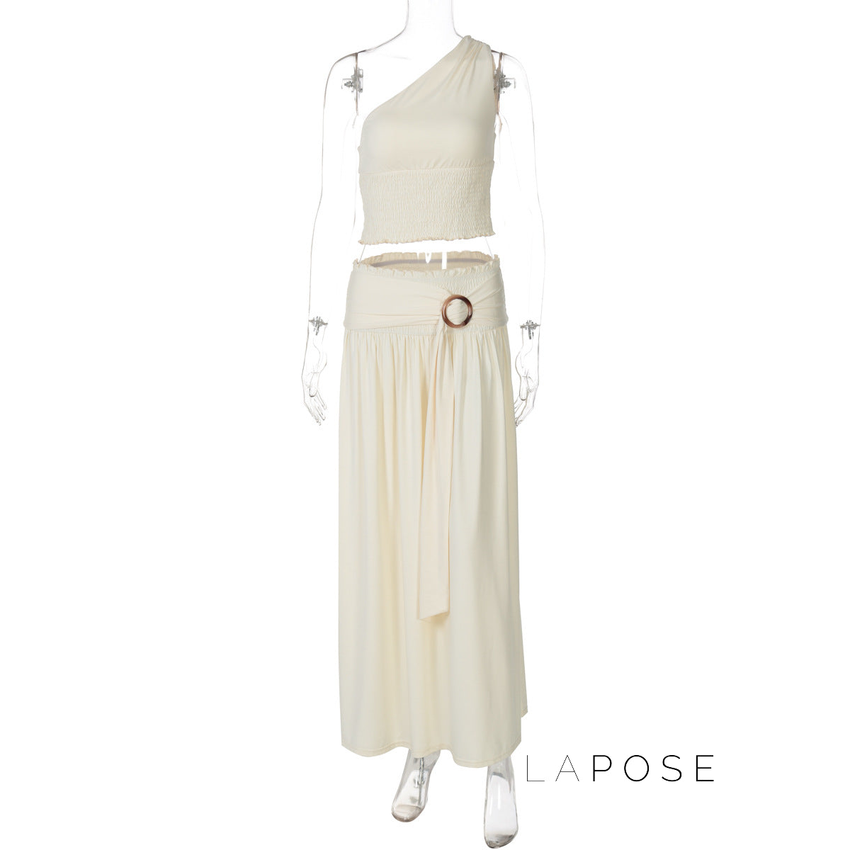 Everett One-Shoulder Pleated Skirt Set [E6Z125WZ]