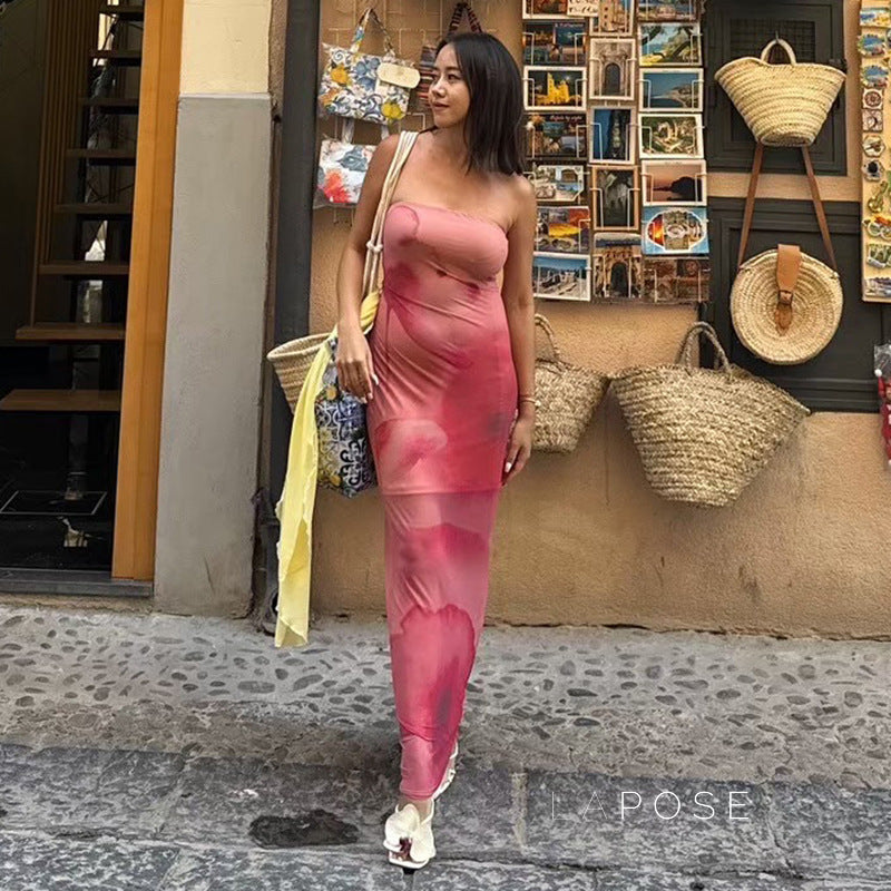 Evianna Strapless Printed Maxi Dress [KS3HUGIC]