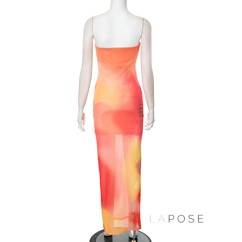 Evianna Strapless Printed Maxi Dress [TNNBM01G]