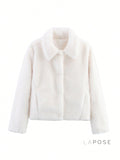 Ezmae Cropped Faux Fur Lapel Jacket [DEXCE1R6]
