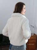 Ezmae Cropped Faux Fur Lapel Jacket [X029K8TV]