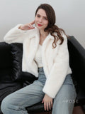 Ezmae Cropped Faux Fur Lapel Jacket [79A7S7WJ]