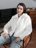 Ezmae Cropped Faux Fur Lapel Jacket [CWRIHYAH]
