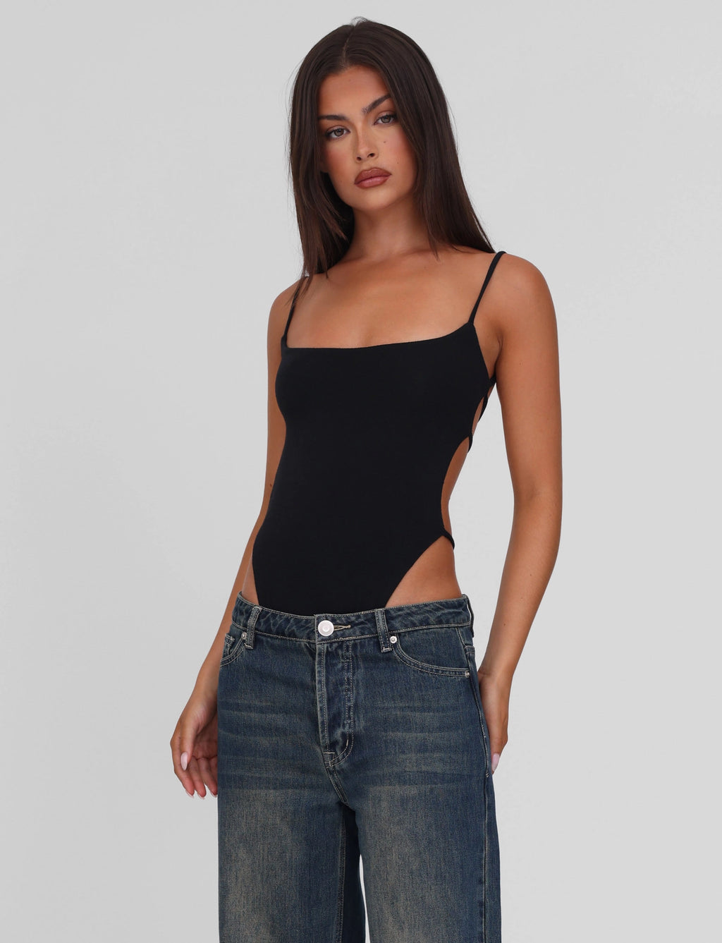 LaPose Fabiola Figure-Hugging Scooped Bodysuit