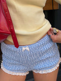 Farryn Scalloped Plaid Shorts [03206HKE]