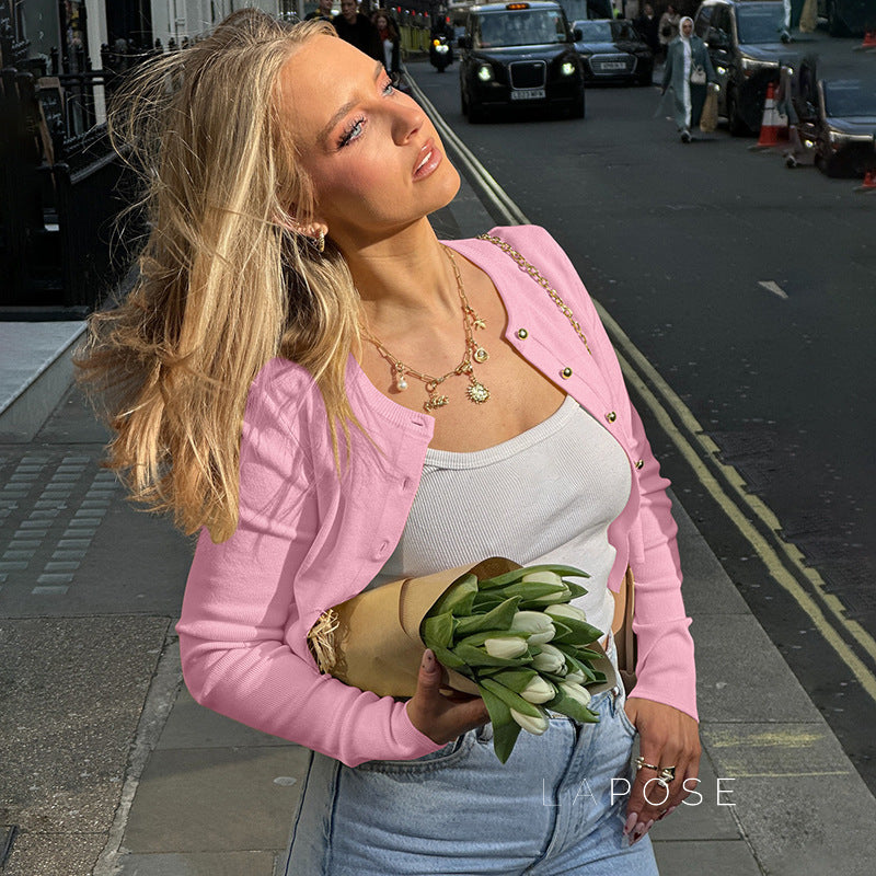 Fatimah Ribbed Button-Up Cardigan [2SY504VT]