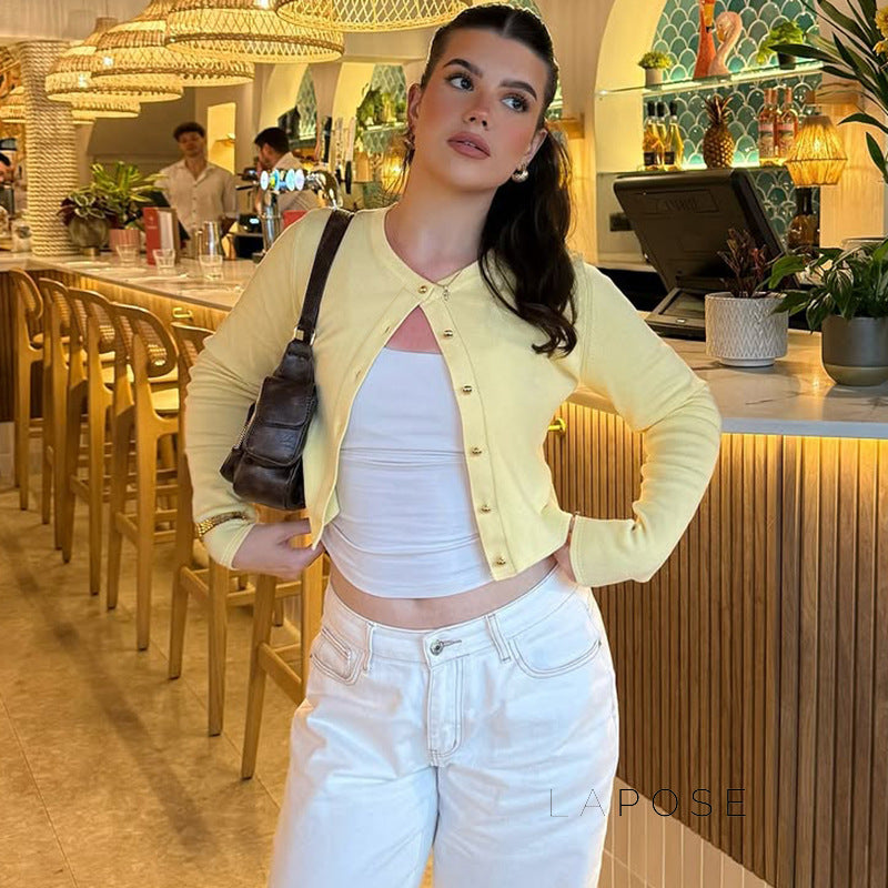 Fatimah Ribbed Button-Up Cardigan [C6ZGSF6P]