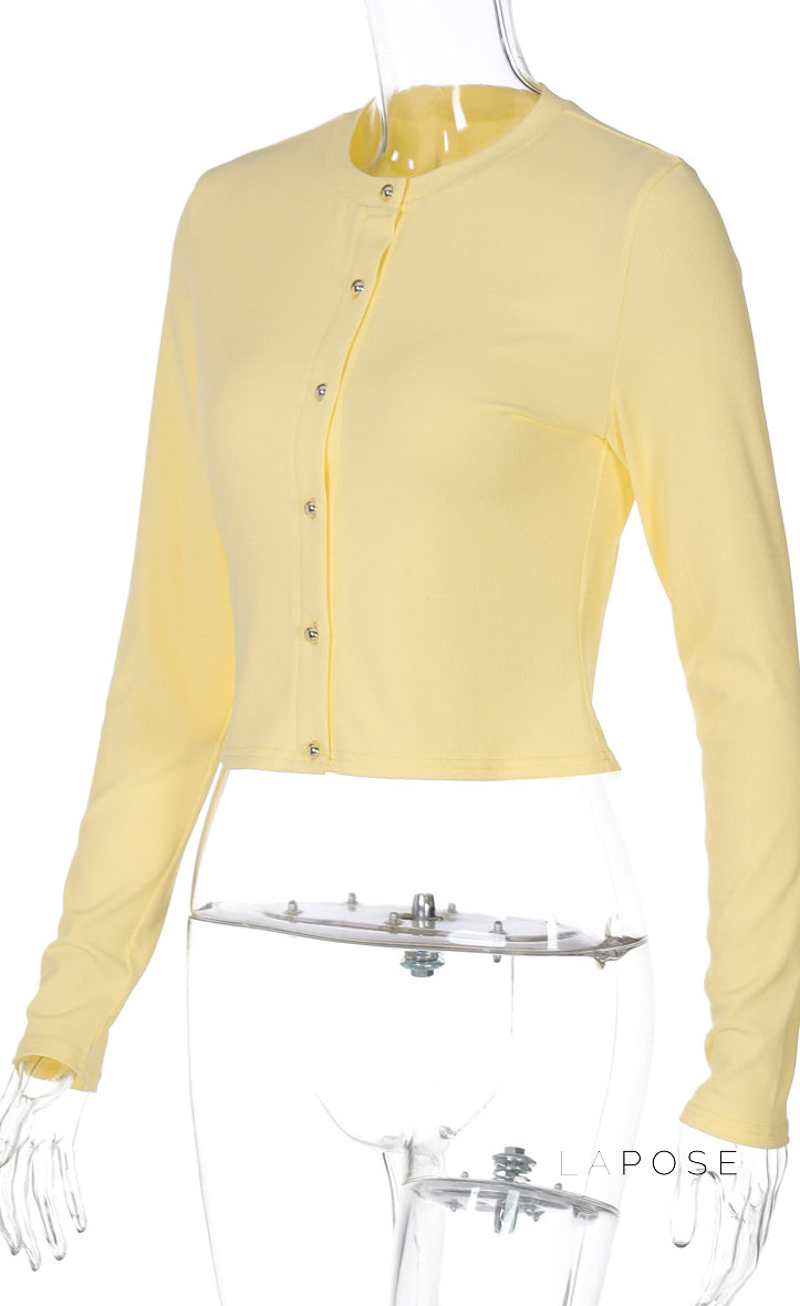 Fatimah Ribbed Button-Up Cardigan [BHQPRLT0]