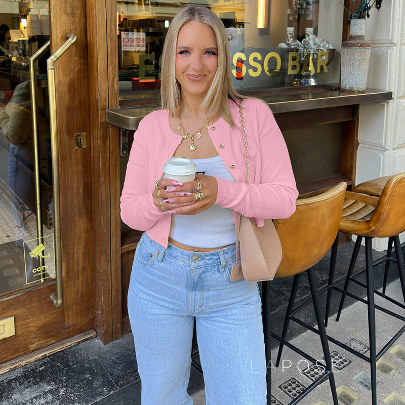 Fatimah Ribbed Button-Up Cardigan [N7VXGT9Y]
