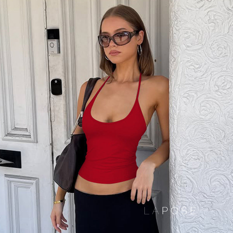 Fatoumata Backless Halter Top [99V30YL1]