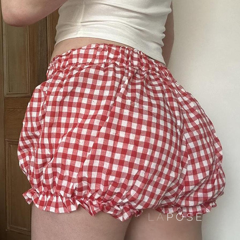 Fatoumata Bow Plaid Shorts [H5CDPG2R]