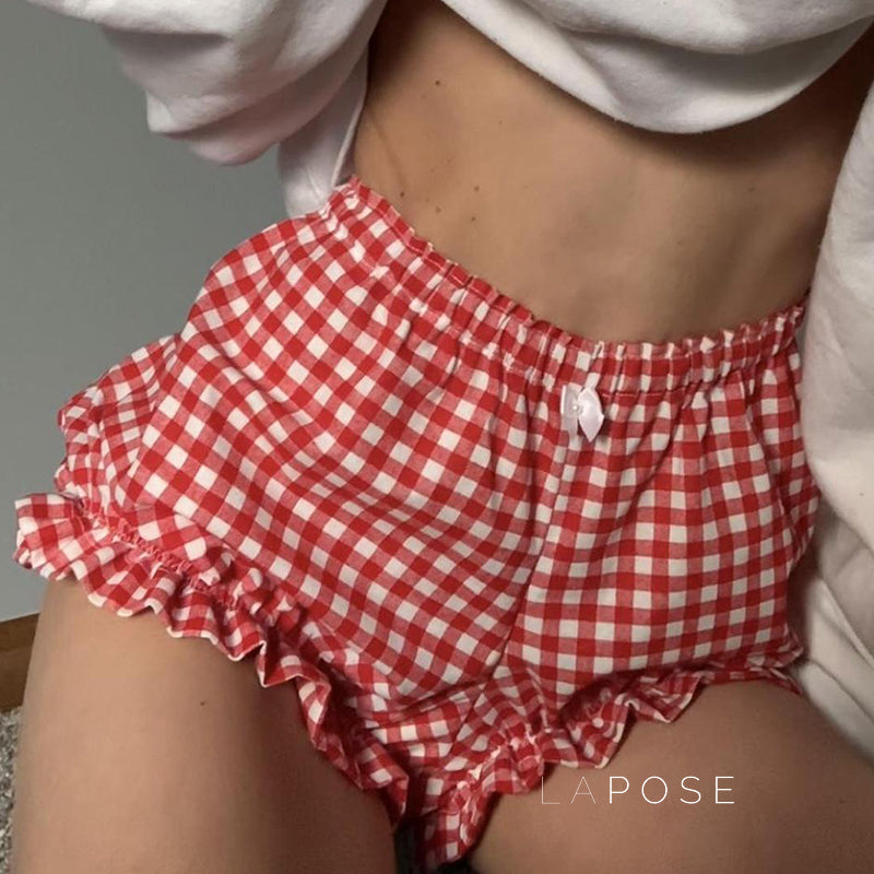 Fatoumata Bow Plaid Shorts [A4YZH5SY]