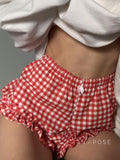 Fatoumata Bow Plaid Shorts [OBU9BNBG]